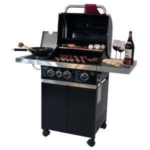 Prominent 3+ burner black cabinet